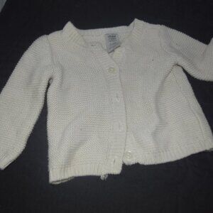 Child of mine Carter's white knitted sweater 0-3 months
